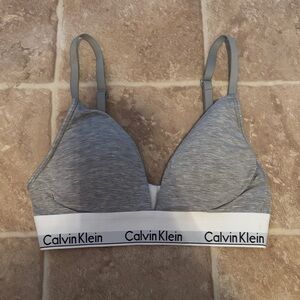 Calvin Klein Gray Bralette with Logo Band